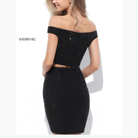 #50701 Sherri Hill Black Dress Black Size 2 - Picture 5 of 15